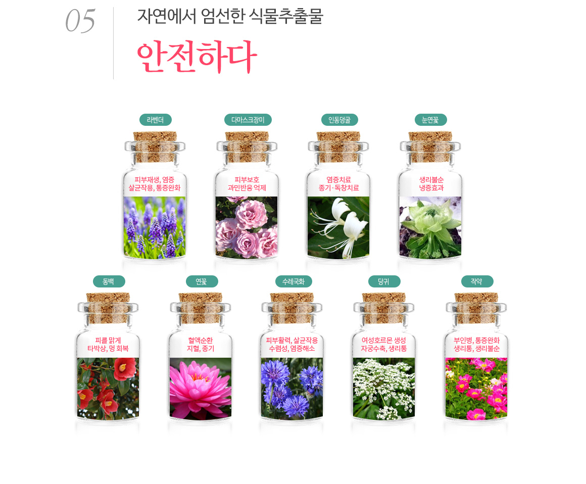 자연에서 엄선한 식물추출물 , 안전하다
